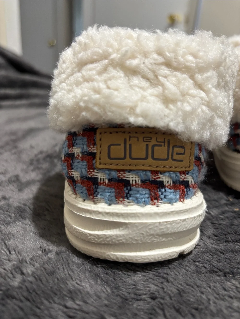 Hey Dude Tan Corduroy Slip-On Shoes with Sherpa Lining - Picture 3 of 9